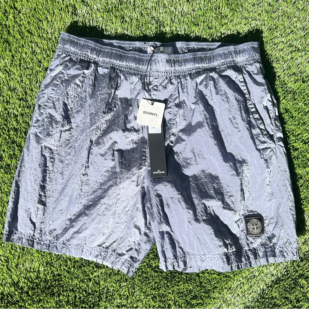 Stone Island Econyl Regenerated Metallic Nylon Swim Shorts.